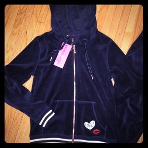 ❤️ FIRM! Navy Betsey Johnson Hoodie Jacket Top ❤️